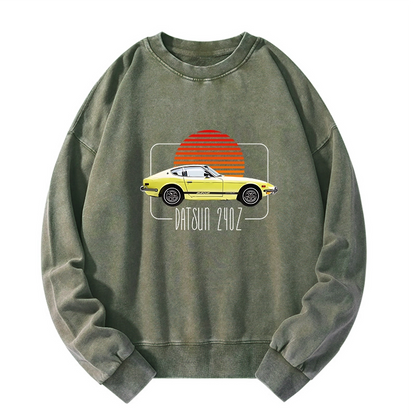 Tokyo-Tiger Datsun 240Z Retro Classic Car Washed Sweatshirt