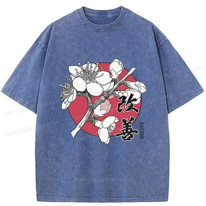 Tokyo-Tiger Sakura Japanese Cherry Washed T-Shirt