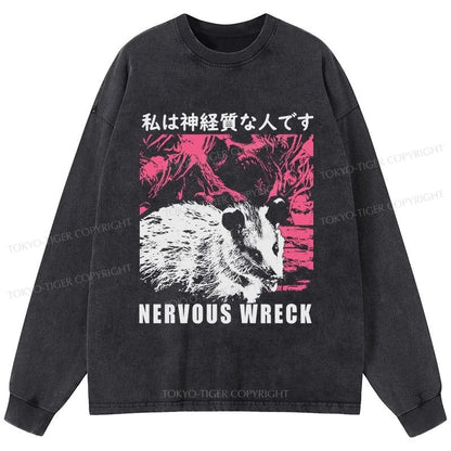 Tokyo-Tiger Nervous Wreck Washed Long Sleeve T-Shirt