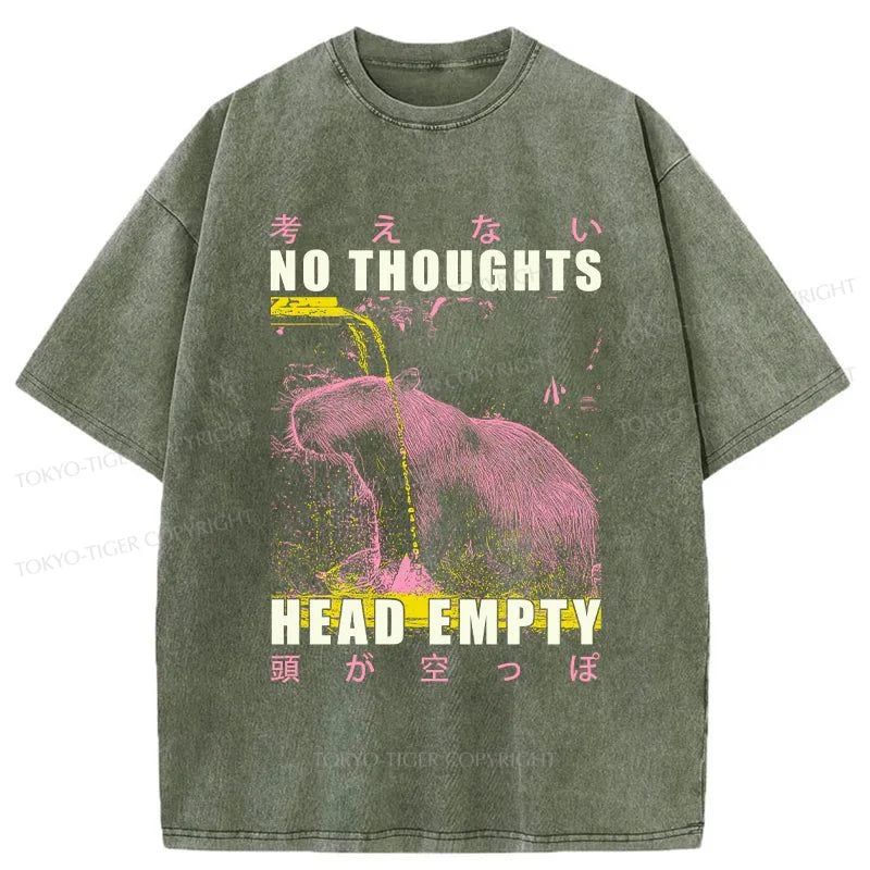 Tokyo-Tiger No Thoughts Head Empty Washed T-Shirt