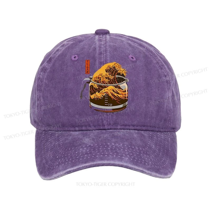 Tokyo-Tiger The Great Wave Of Coffee Japanese Washed Cap