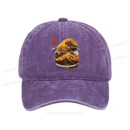 Tokyo-Tiger The Great Wave Of Coffee Japanese Washed Cap