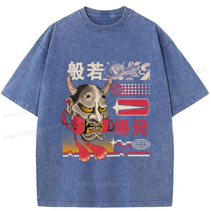 Tokyo-Tiger Hannya Mask Japanese Washed T-Shirt