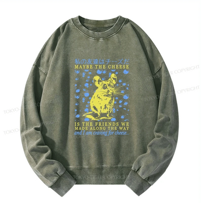 Tokyo-Tiger My Friend Is Cheese Washed Sweatshirt