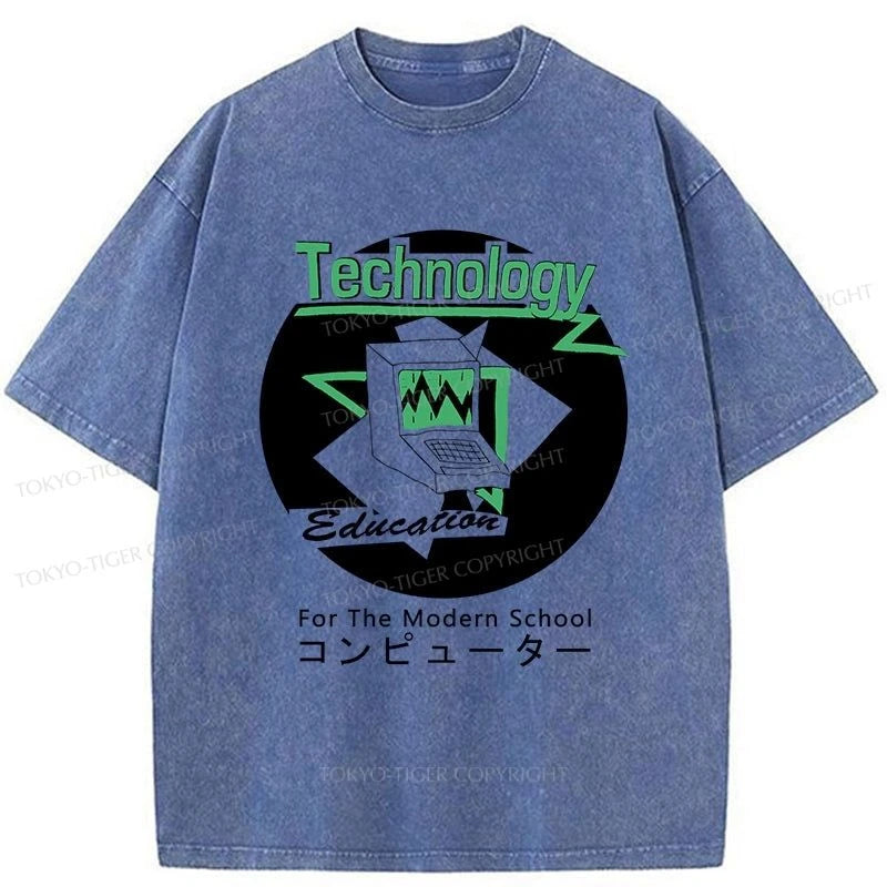 Tokyo-Tiger Technology For The Modern School Washed T-Shirt