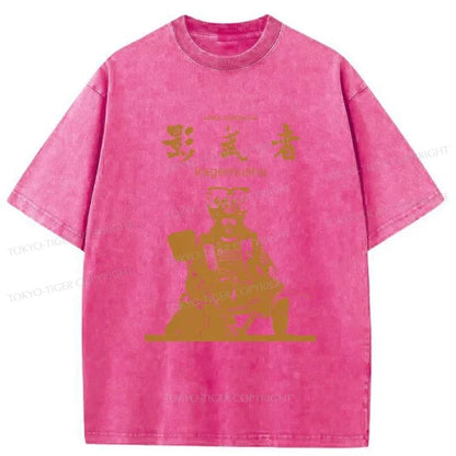 Tokyo-Tiger Japanese Shadow Samurai Washed T-Shirt