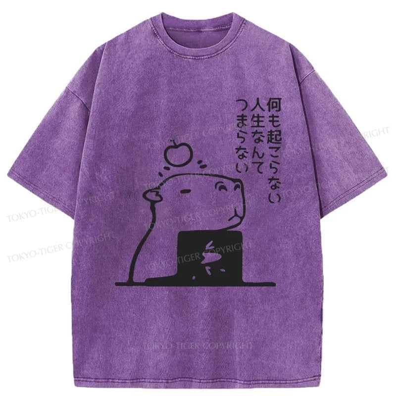 Tokyo-Tiger The Cozy Capybara Washed T-Shirt