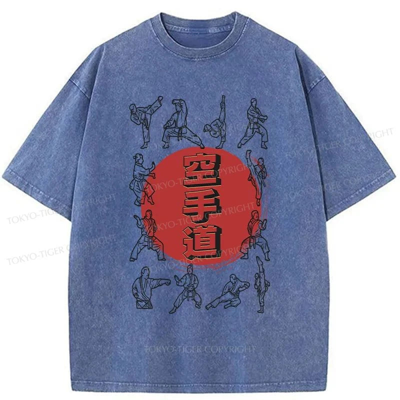 Tokyo-Tiger Karate Moves Washed T-Shirt