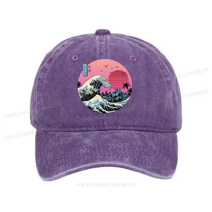 Tokyo-Tiger Japanese The Great Retro Wave Washed Cap