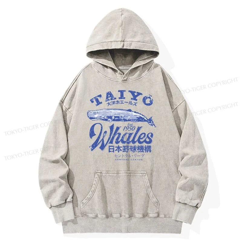 Tokyo-Tiger Japan Taiyo Whales Washed Hoodie