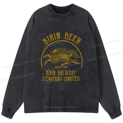 Tokyo-Tiger Kirin Beer Company Washed Long Sleeve T-Shirt