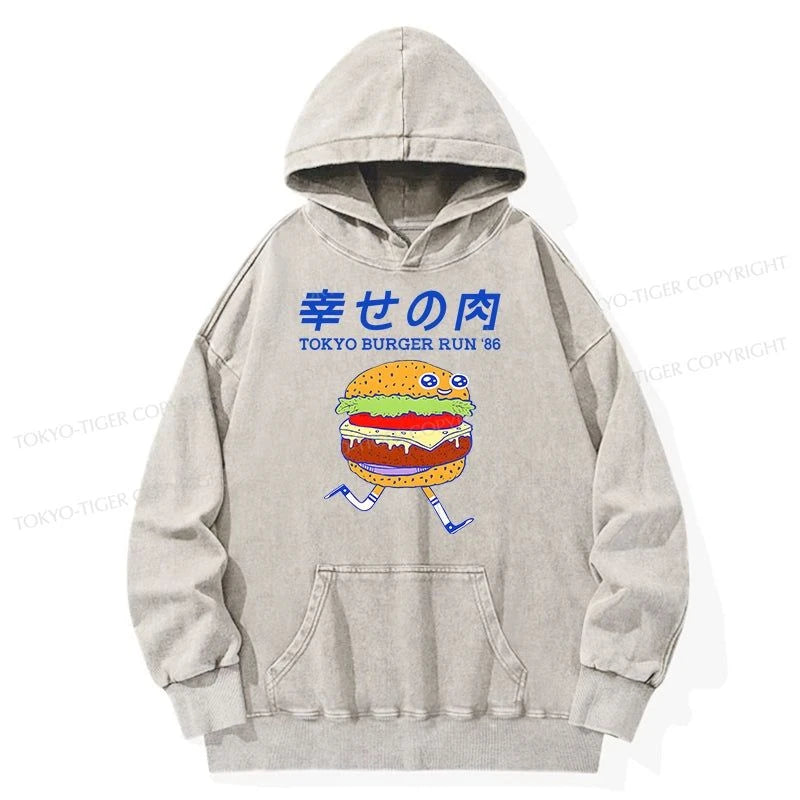 Tokyo-Tiger Tokyo Burger Run Japanese Washed Hoodie