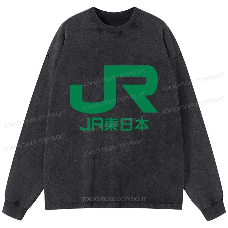 Tokyo-Tiger East Japan Railway Company Washed Long Sleeve T-Shirt