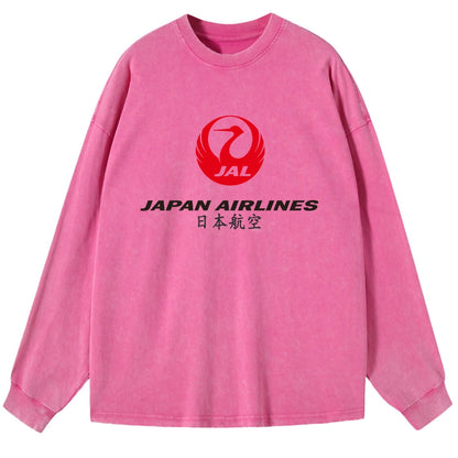 Tokyo-Tiger Japan Airlines Washed Long Sleeve T-Shirt