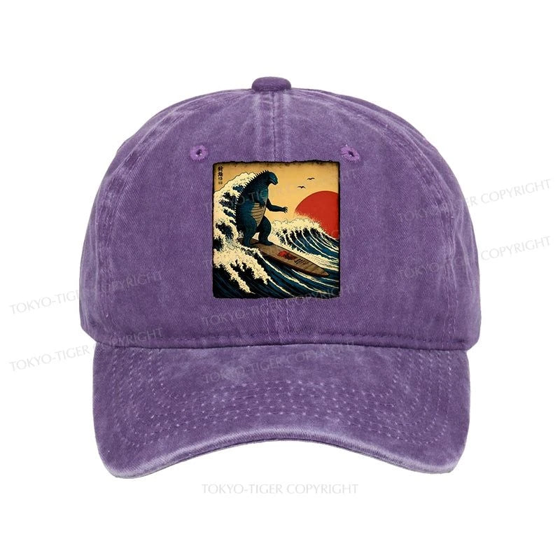 Tokyo-Tiger The Great Wave Godzilla Washed Cap