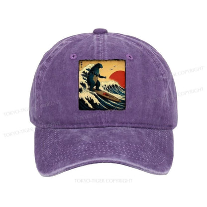 Tokyo-Tiger The Great Wave Godzilla Washed Cap