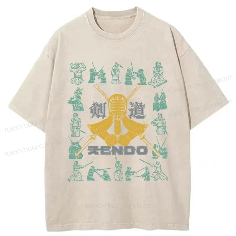 Tokyo-Tiger Kendo Japanese Washed T-Shirt