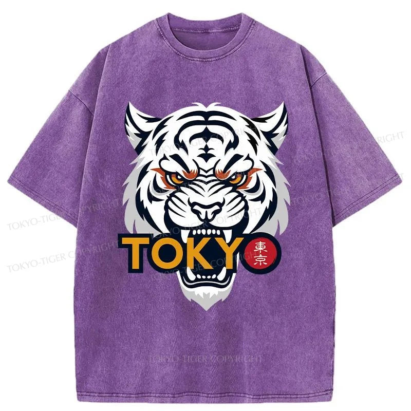 Tokyo-Tiger Logo Washed T-Shirt