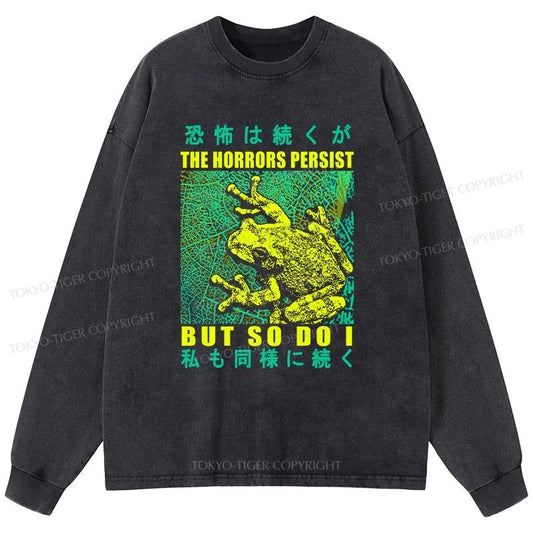 Tokyo-Tiger The Horrors Persist Forg Washed Long Sleeve T-Shirt