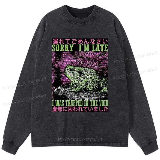 Tokyo-Tiger Frogs Trapped In The Void Washed Long Sleeve T-Shirt