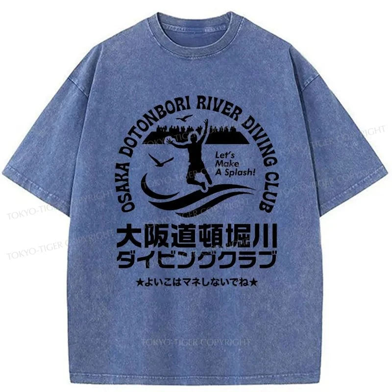 Tokyo-Tiger Osaka Dotonbori Diving Club Washed T-Shirt