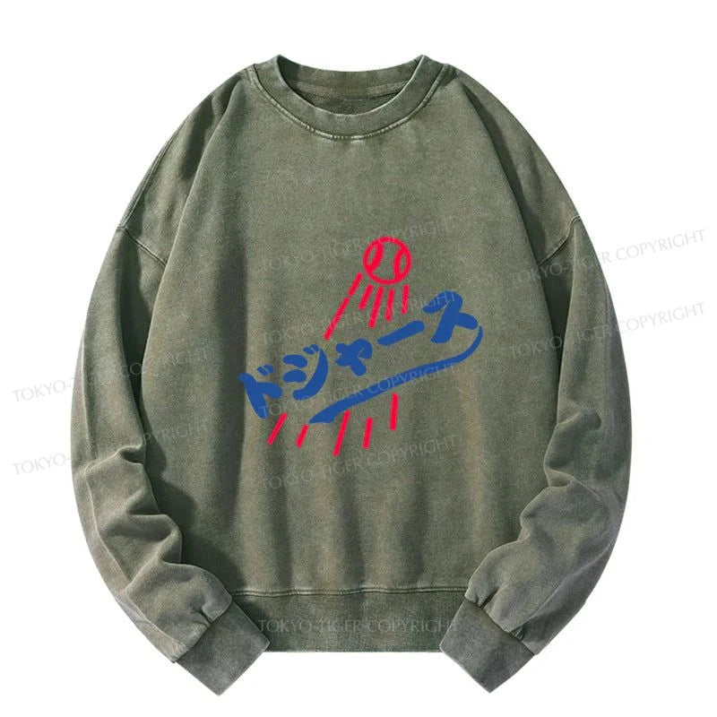 Tokyo-Tiger LA Dodgers Japanese Logo Washed Sweatshirt