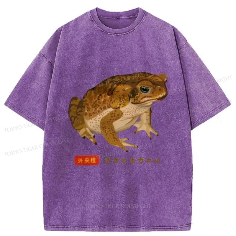 Tokyo-Tiger Brown Frog Japan Washed T-Shirt