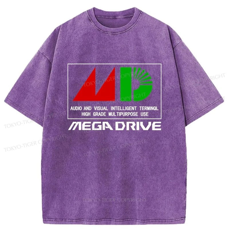 Tokyo-Tiger Mega Drive MDJP Logo Washed T-Shirt