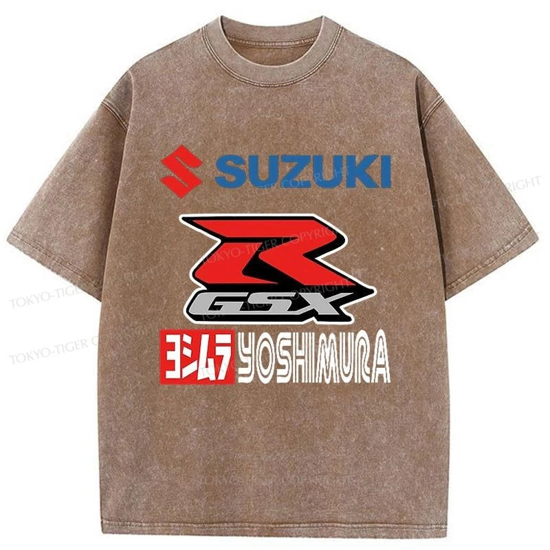 Tokyo-Tiger GSX R Motorcycle Washed T-Shirt