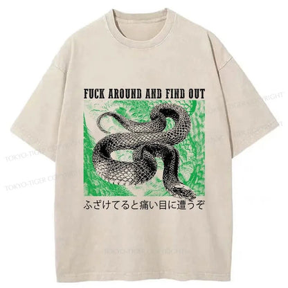 Tokyo-Tiger Cold And Heartless Snake Washed T-Shirt