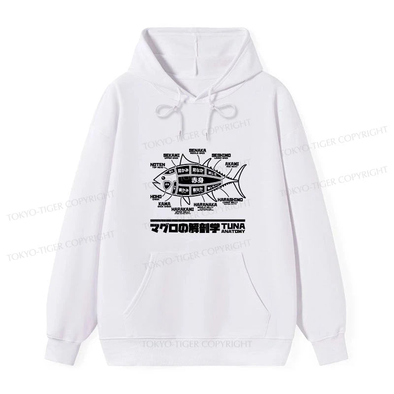 Tokyo-Tiger Tuna Dissection Map Japanese Classic Hoodie