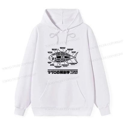 Tokyo-Tiger Tuna Dissection Map Japanese Classic Hoodie