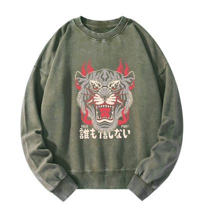 Tokyo-Tiger Japanese Tiger Fire Washed Sweatshirt