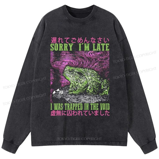 Tokyo-Tiger A Frog In Distress Japanese Washed Long Sleeve T-Shirt