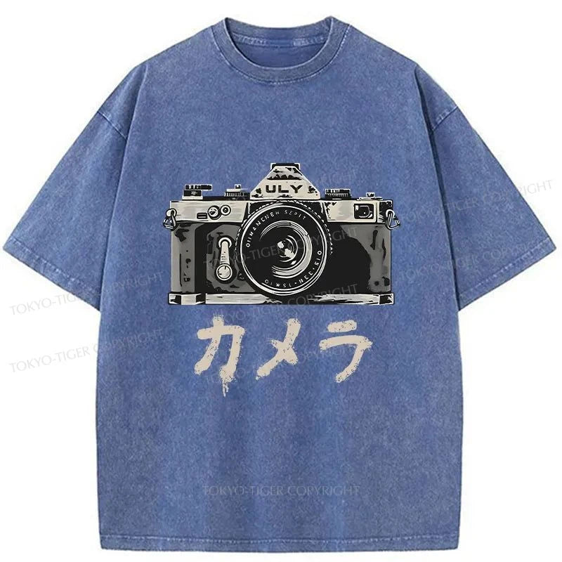 Tokyo-Tiger Japanese Camera Washed T-Shirt