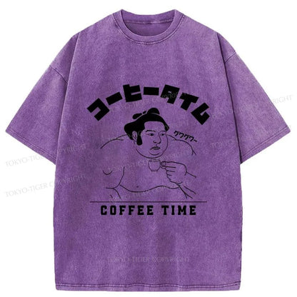 Tokyo-Tiger Coffee Time Japanese Washed T-Shirt