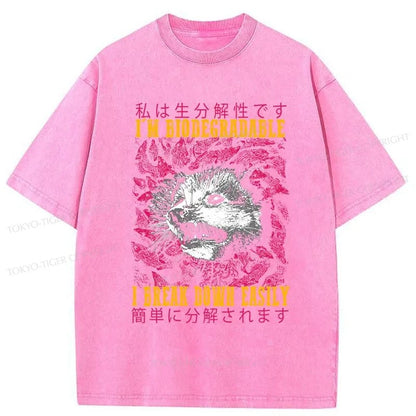 Tokyo-Tiger An Easily Breakable Opossum Washed T-Shirt