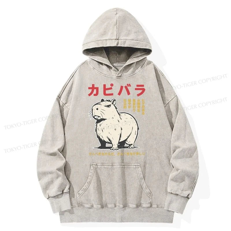 Tokyo-Tiger Angry Capybara Japan Washed Hoodie