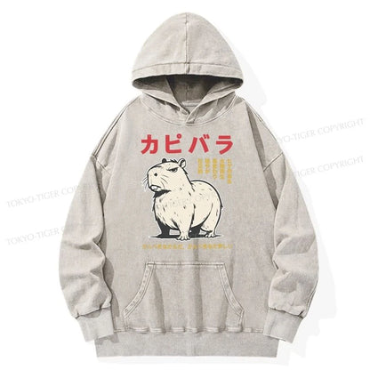 Tokyo-Tiger Angry Capybara Japan Washed Hoodie