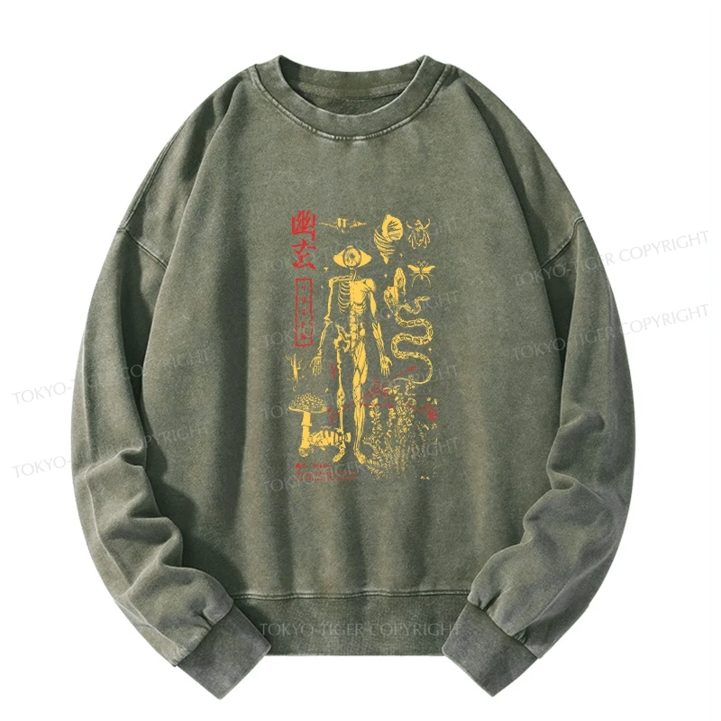 Tokyo-Tiger Spooky Ghost Japanese Washed Sweatshirt