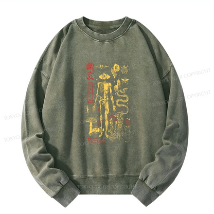 Tokyo-Tiger Spooky Ghost Japanese Washed Sweatshirt