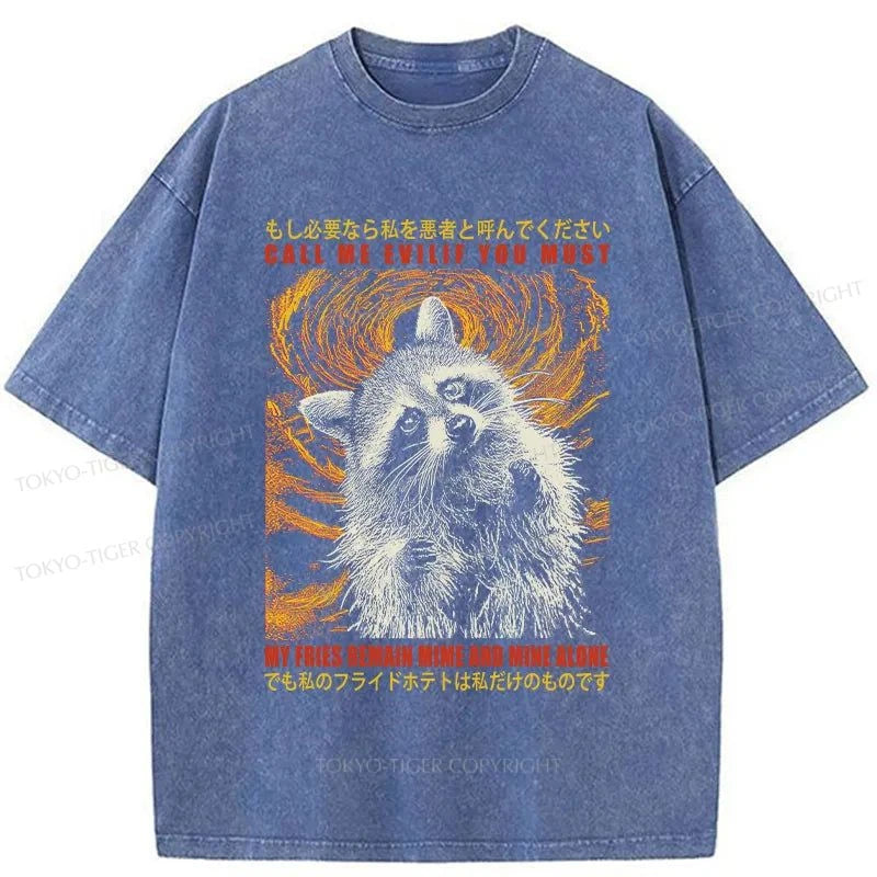 Tokyo-Tiger Greedy Raccoon Japanese Washed T-Shirt