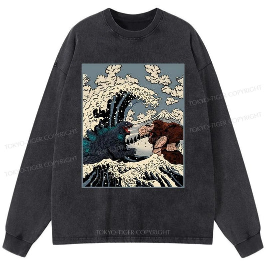 Tokyo-Tiger The Great Fight Washed Long Sleeve T-Shirt