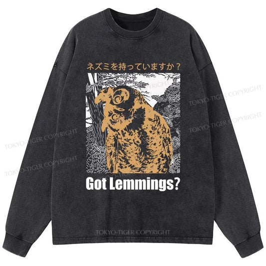 Tokyo-Tiger Do You Have Lemmings Japanese Washed Long Sleeve T-Shirt