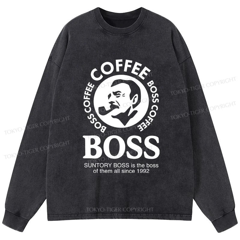 Tokyo-Tiger Boss Is The Boss Of Them All Washed Long Sleeve T-Shirt