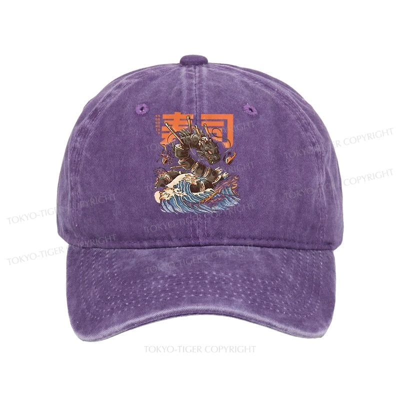 Tokyo-Tiger The Great Sushi Dragon Wave Washed Cap