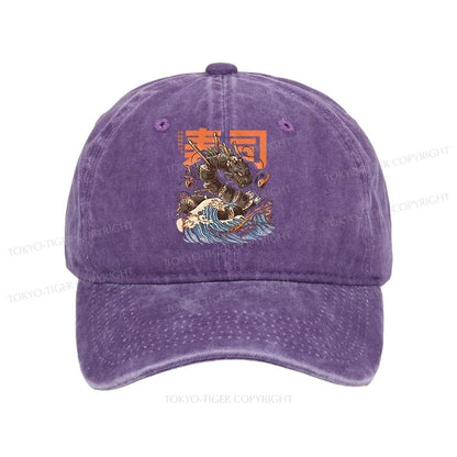 Tokyo-Tiger The Great Sushi Dragon Wave Washed Cap