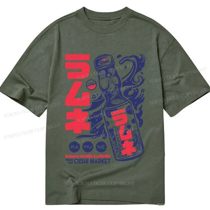 Tokyo-Tiger Ramune Print Japanese Classic T-Shirt