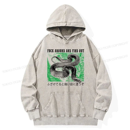 Tokyo-Tiger Cold And Heartless Snake Washed Hoodie