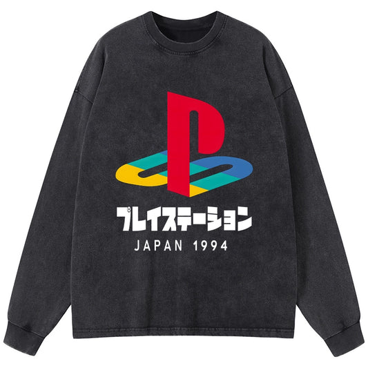 Tokyo-Tiger Playstation Japan 1994 Washed Long Sleeve T-Shirt